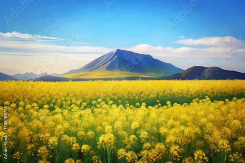 a canola flower field on Jeju Island