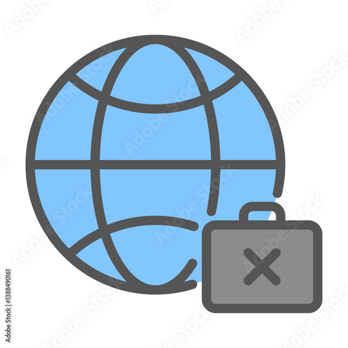 jobless filled outline icon. world crisis color line illustration.