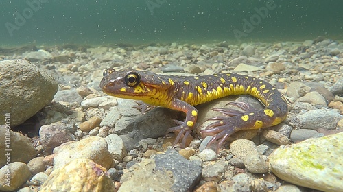 Mudpuppy salamander Great Lakes depths external gills flowing freshwater oddity