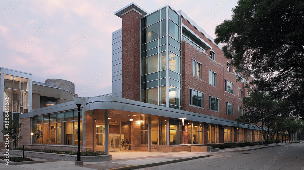 Obraz premium Discover the State-of-the-Art University Campus Health Center, a Beacon of Modern Medical Excellence and Innovative Wellness Solutions for Every Student