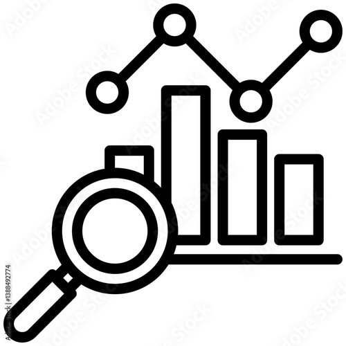 Market analysis icon for business risk, website, application, printing, document, poster design, etc