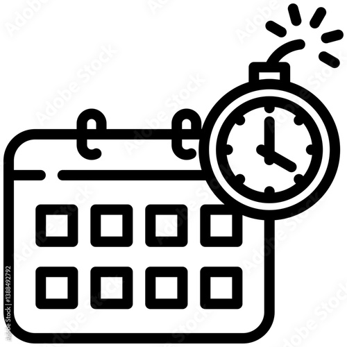 Deadline icon for business risk, website, application, printing, document, poster design, etc