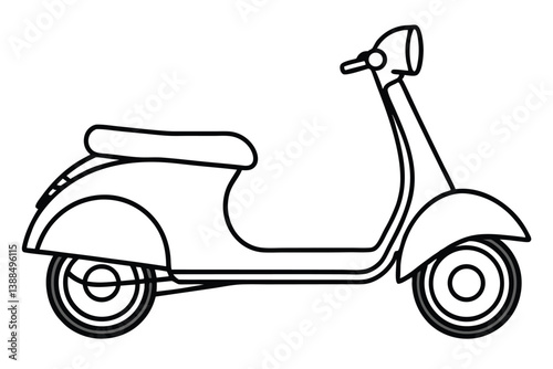  scooter silhouette vector art, modern sooty icon.