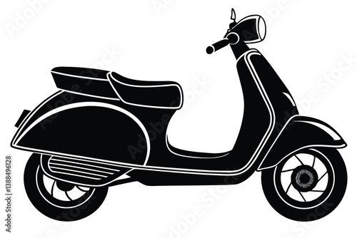  scooter silhouette vector art, modern sooty icon.