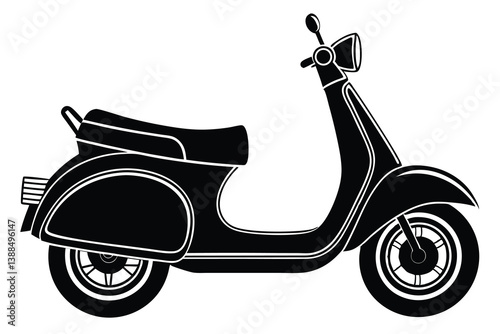 scooter silhouette vector art, modern sooty icon.