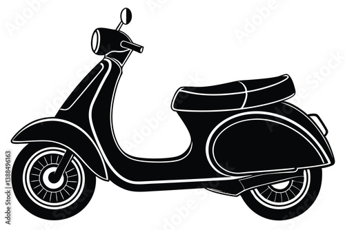  scooter silhouette vector art, modern sooty icon.