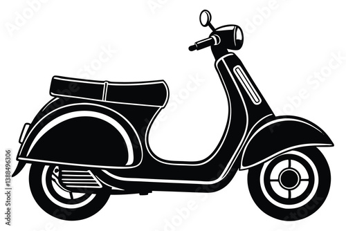  scooter silhouette vector art, modern sooty icon.