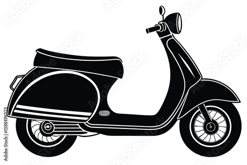  scooter silhouette vector art, modern sooty icon.