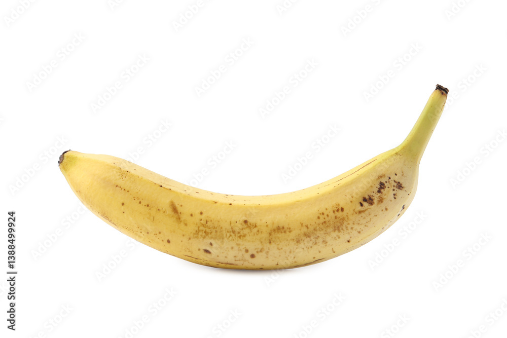 One whole ripe banana isolated on white One whole ripe banana isolated on white