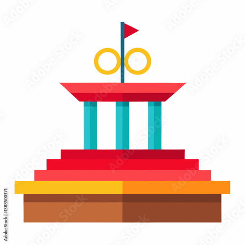 vector illustration of a podium