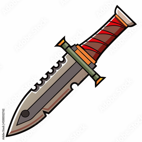 military knife isolated on white