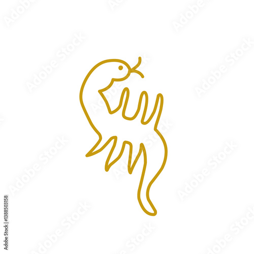Sea worm outline