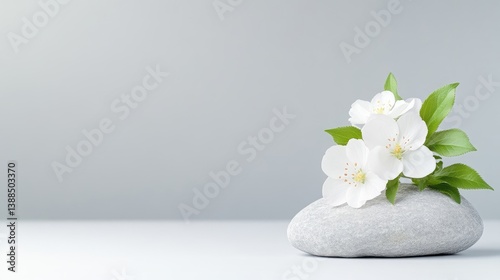 Calm, peaceful flowers on stone