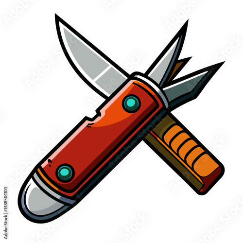 pocket knife isolated on white