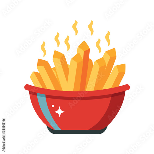 Fries fry on vector art illustration 