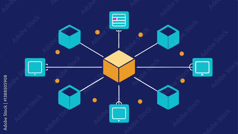 Decentralized Ledger A representation of multiple ledgers spread across different devices emphasizing decentralization and the distributed nature of blockchain. Decentralized Ledger A representation of multiple ledgers spread across different devices emphasizing decentralization and the distributed nature of blockchain.