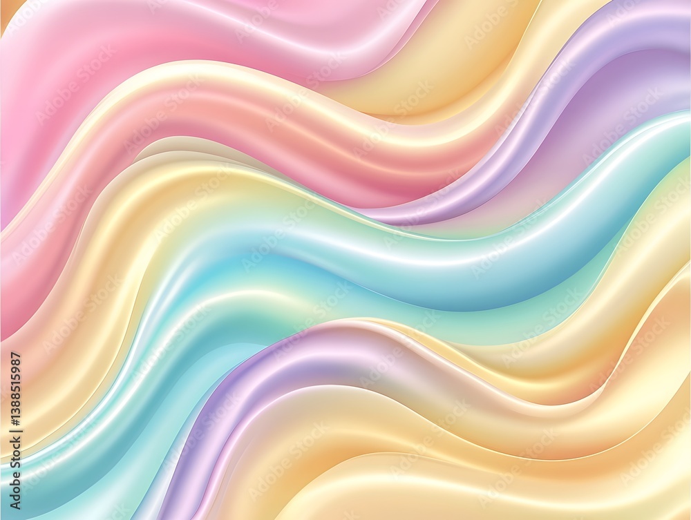 Abstract Pastel Wave Background: Soft Rainbow Swirls Abstract Pastel Wave Background: Soft Rainbow Swirls
