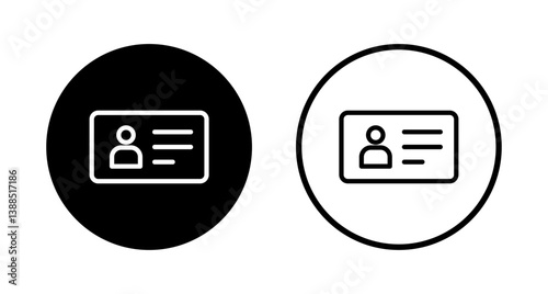 License icon logo design. ID card icon. driver license, staff identification card