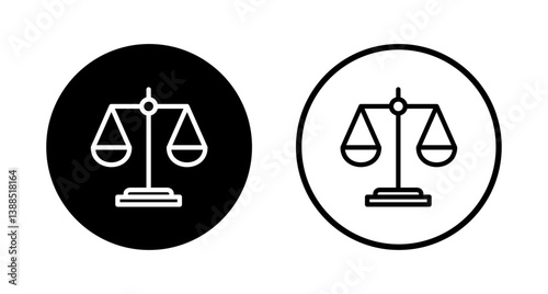 Scales icon logo design. Law scale icon. Justice sign and symbol