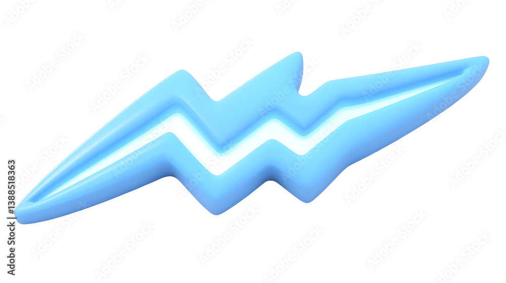 3D Illustration Of Blue Lightning Thunderbolt On Transparent Background 3D Illustration Of Blue Lightning Thunderbolt On Transparent Background