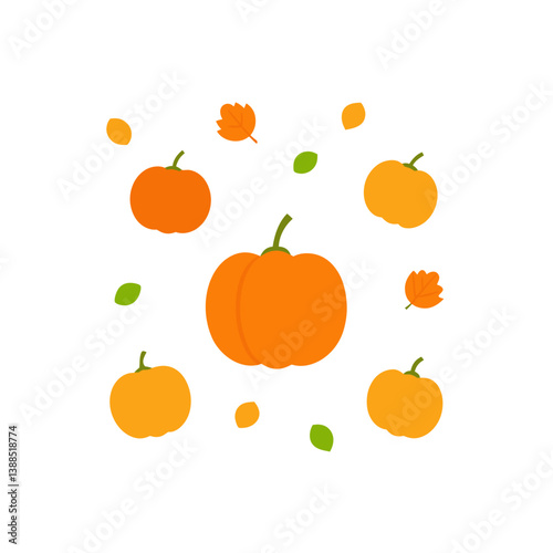 set of halloween pumpkins