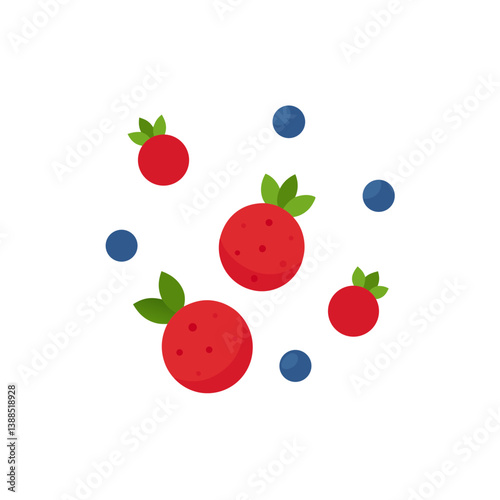 berries on white background