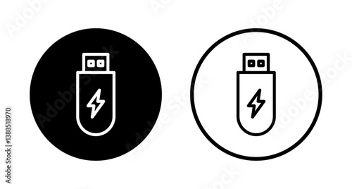 Usb icon logo design. Flash disk sign and symbol. flash drive sign. usb charging