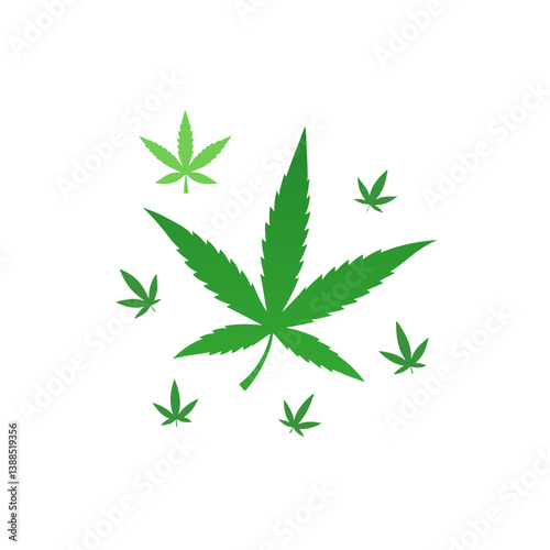 cannabis leaf on white background