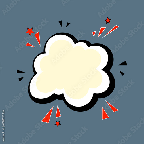 Cute bubble speech comic expression frame cartoon doodle. colorful fun cloud.