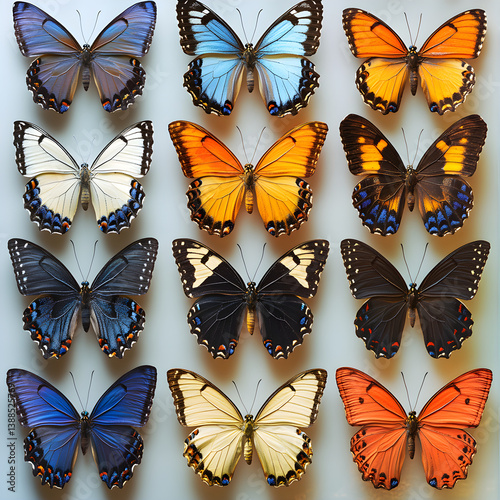 Exquisite Symphony of Color: A Curated Display of Nature's Delicate Winged Wonders Captured in Butterfly Collection