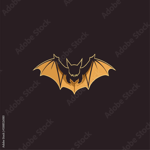 Flying Bat with Dark Background.