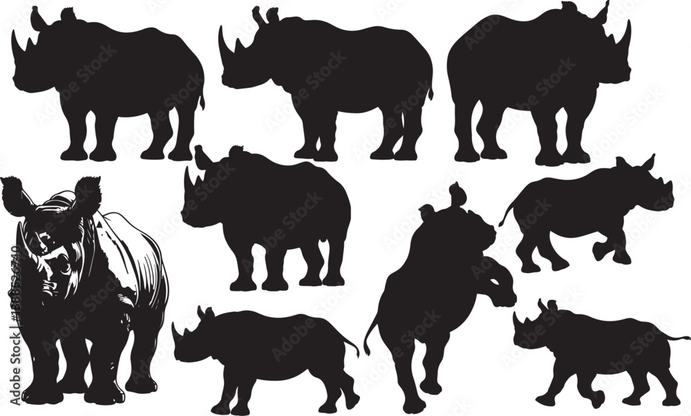 Fototapeta premium Black Rhinoceros Calf