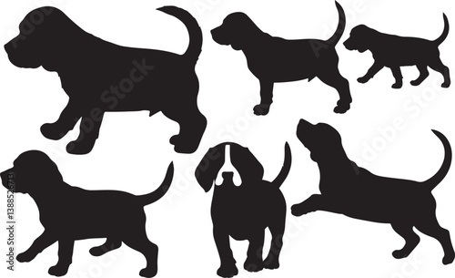 Beagle Puppy Silhouettes