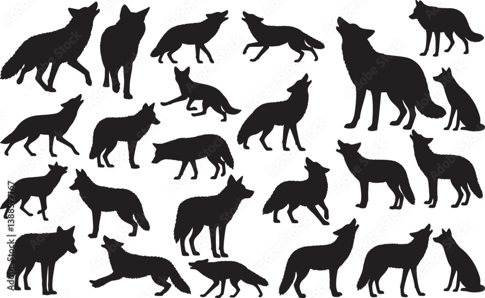 Coyote Silhouettes Coyote Silhouettes