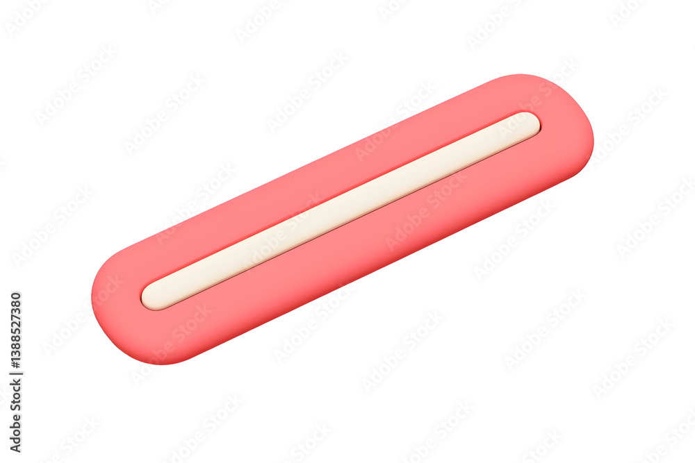 3D Rendered Pink Rectangle Shape With White Line Isolated on Transparent Background 3D Rendered Pink Rectangle Shape With White Line Isolated on Transparent Background