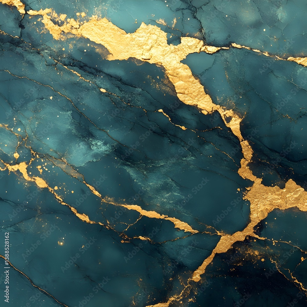 Abstract Teal Gold Marble Texture Background AI Generated Abstract Teal Gold Marble Texture Background AI Generated