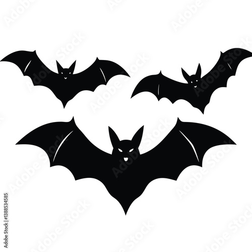 Bats isolated on white background