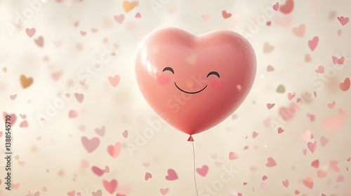 Dreamy digital art of a joyful balloon celebration in a whimsical atmosphere