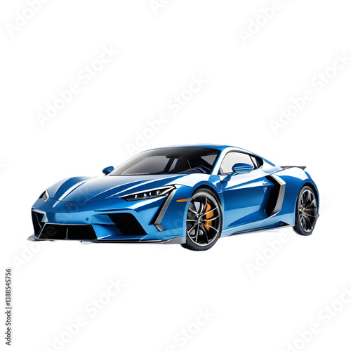 Blue Sports Car: Luxury Speed isolated on transparent background
