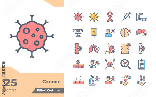 Cancer Filled Color Icons