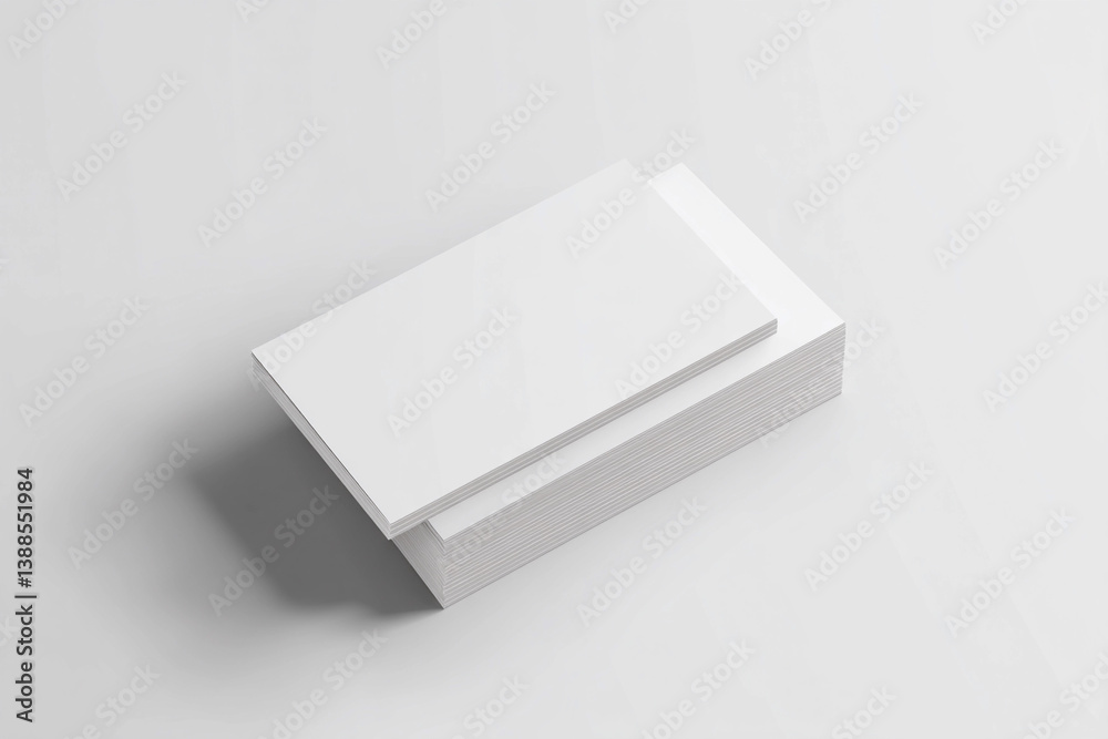 Blank business cards stacked neatly on a clean surface ready for customization and use in professional networking Blank business cards stacked neatly on a clean surface ready for customization and use in professional networking