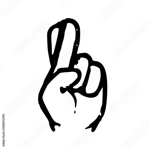 Fingers Crossed Hand Drawn Illustration