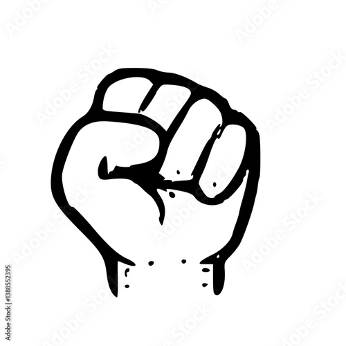 Raised Fist Hand Drawn Illustration
