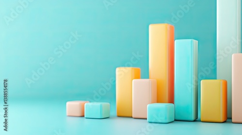Trendy digital growth charts modern data visualization for office aesthetics