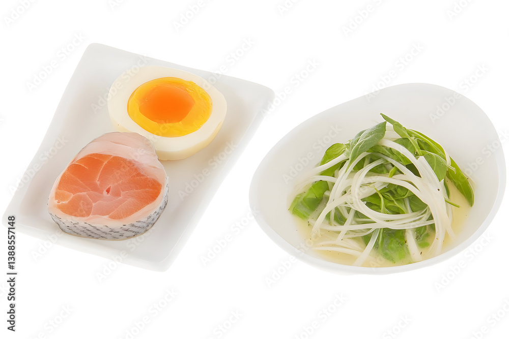 Isolated Appetizing Salmon and Egg Dish Illustration with Transparent Background Isolated Appetizing Salmon and Egg Dish Illustration with Transparent Background