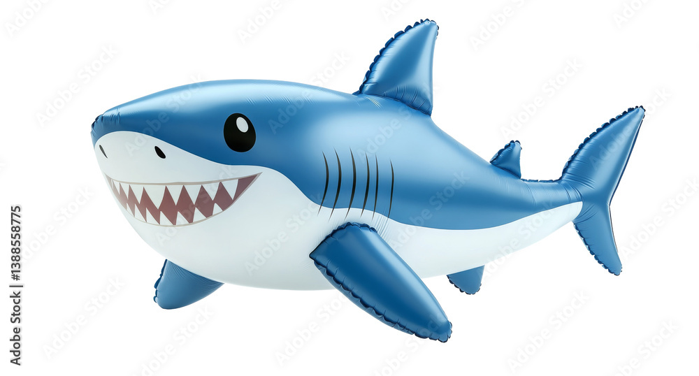 A playful inflatable shark toy designed for fun and leisure activities.