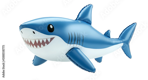 Obraz na płótnie A playful inflatable shark toy designed for fun and leisure activities. w salonie