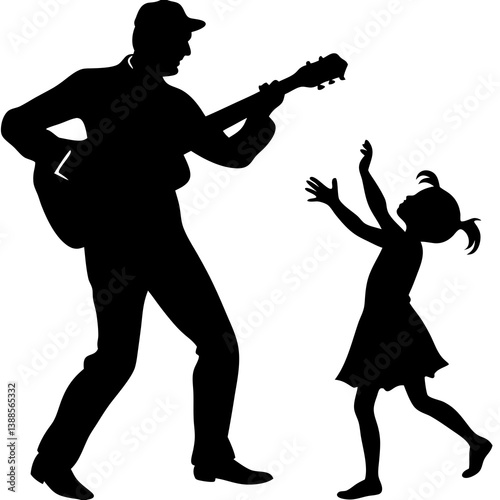 Father lifting child silhouette
