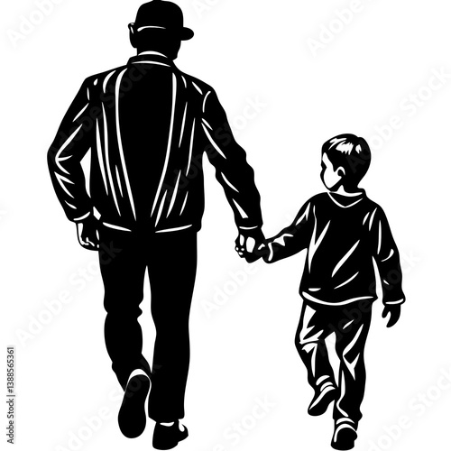 Father lifting child silhouette