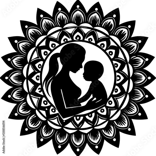 Mother and Child Forehead Silhouette